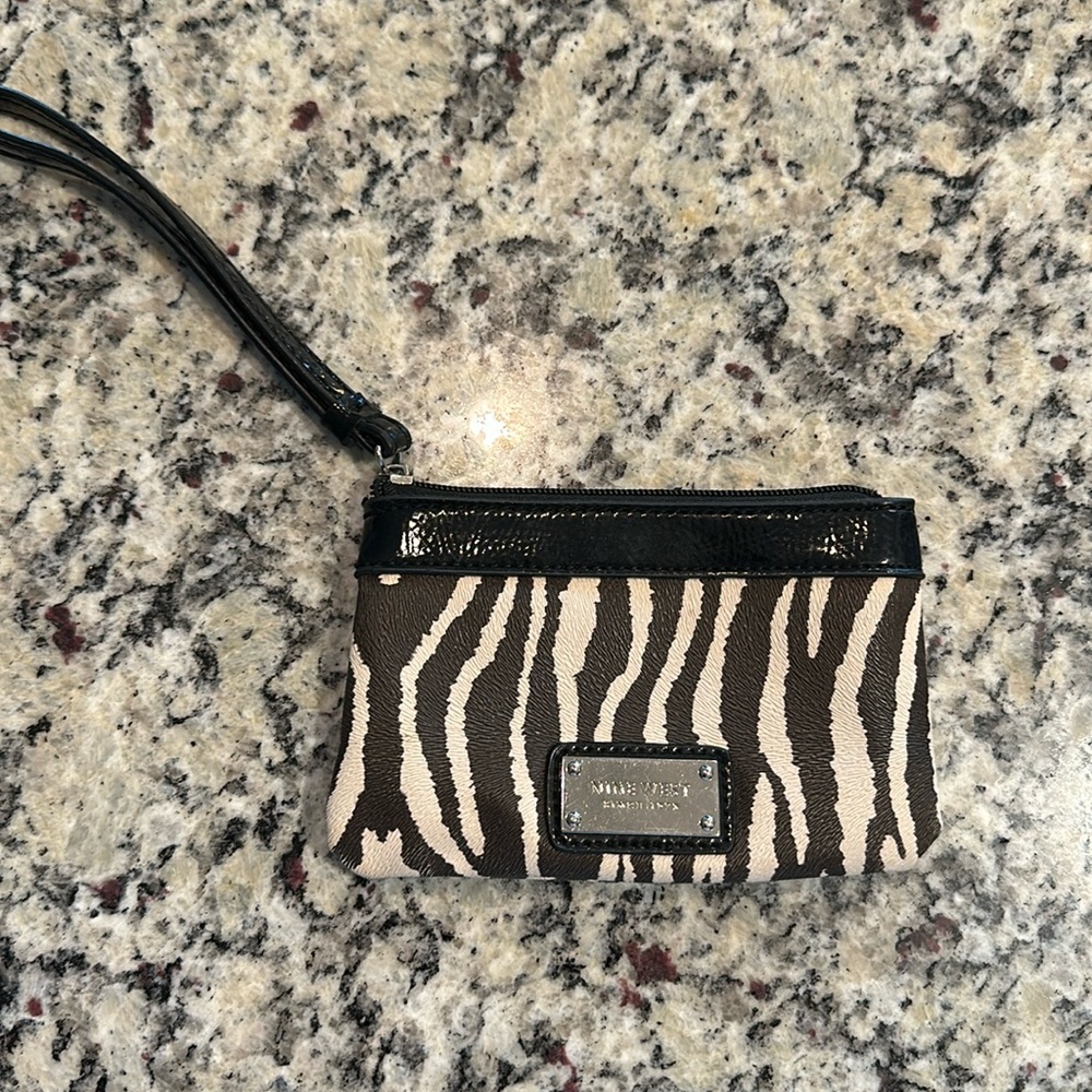 Nine West wristlet zebra print